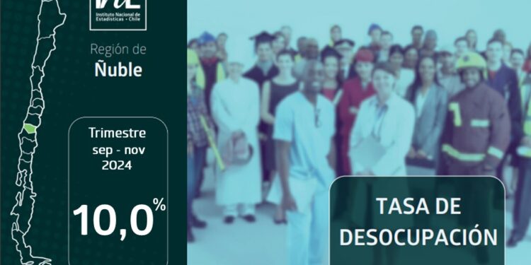 La tasa de desocupación en la Región de Ñuble fue 10,0% en el trimestre septiembre – noviembre de 2024