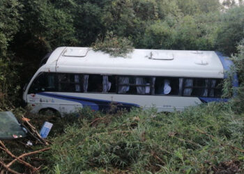 Un accidente en la Región de los Lagos . se desbarrancó bus con 26 pasajeros