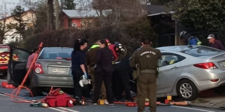 Accidente Camino a las Termas Sector del Rosal  en horas de esta tarde