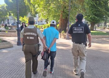 Detienen a extranjero por consumo de droga en la Plaza de Armas de Chillán