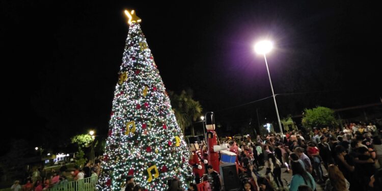 El Carmen lanza sus actividades navideñas 2025 con encendido de árbol de 12 metros