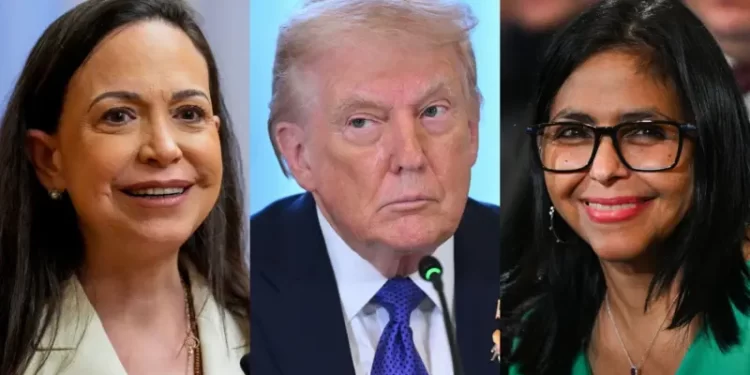 Trump elogia a Delcy Rodríguez, tras mantener una charla antes de reunirse con María Corina Machado