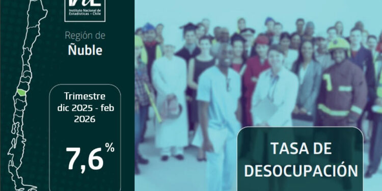 La tasa de desocupación en la Región de Ñuble fue 7,6% en el trimestre diciembre 2025 – febrero de 2026 