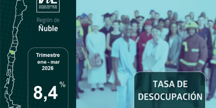 La tasa de desocupación en la Región de Ñuble fue 8,4% en el trimestre enero – marzo de 2026
